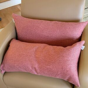 2 Luxurious Burnt Orange Textured Lumbar Pillow Covers